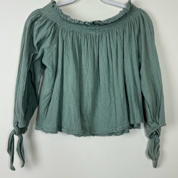 We The Free Green Stripe Lexington Tee Size Small - Picture 5 of 8